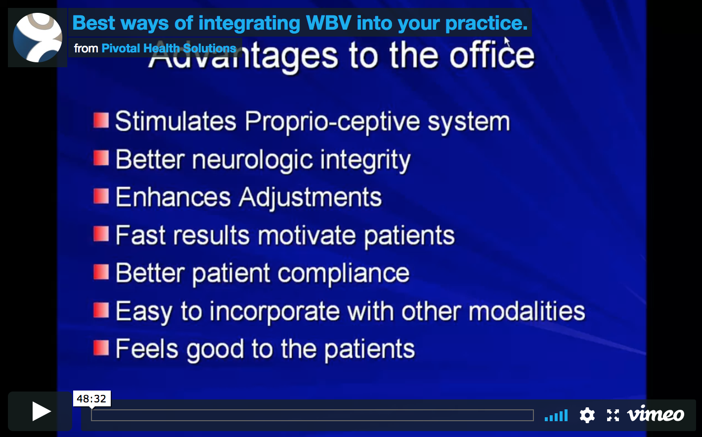 Integrating WBV